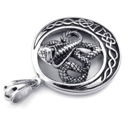 Titanium Cobra Pendant Necklace (Free Chain)