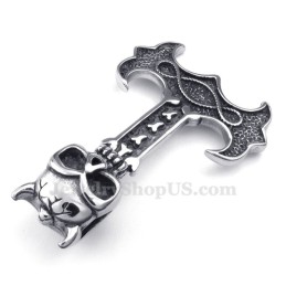 Titanium Thor'S Hammer Pendant Necklace (Free Chain)