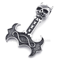 Titanium Thor'S Hammer Pendant Necklace (Free Chain)