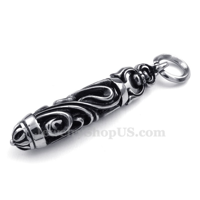 Titanium Cylinder And Column Pendant Necklace (Free Chain) Titanium Cylinder And Column Pendant Necklace (Free Chain)