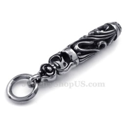 Titanium Cylinder And Column Pendant Necklace (Free Chain)