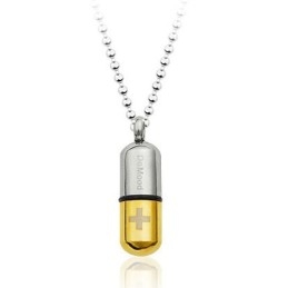 New Style Golden Openable Capsule Titanium Pendant - Free Chain