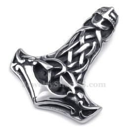 Skull Titanium Thor'S Hammer Pendant Necklace (Free Chain)
