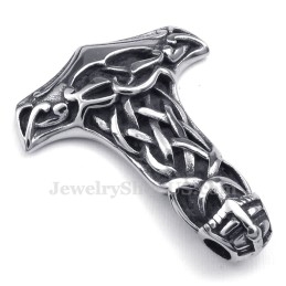 Skull Titanium Thor'S Hammer Pendant Necklace (Free Chain)