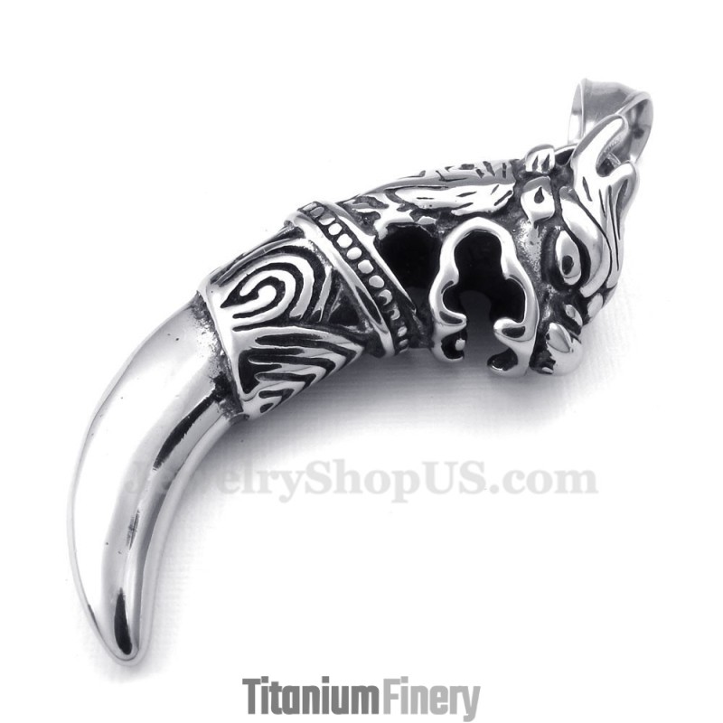 Titanium Dragon Tooth Pendant Necklace (Free Chain) Titanium Dragon Tooth Pendant Necklace (Free Chain)