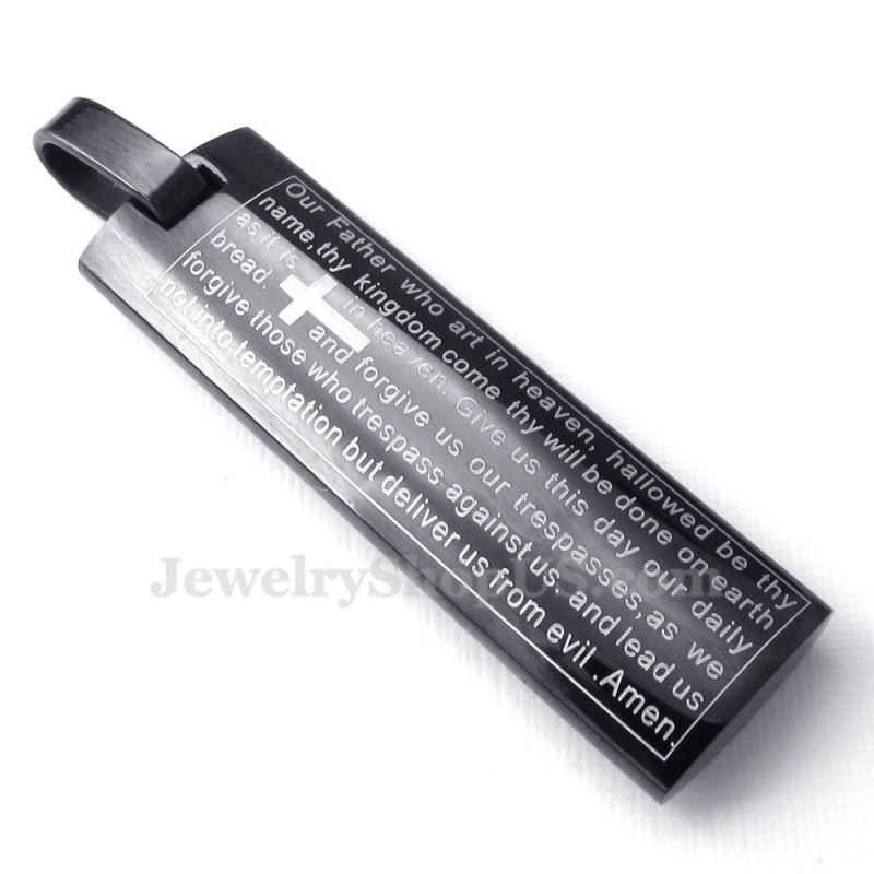 Titanium English Prayer Cards Pendant Necklace (Free Chain) Titanium English Prayer Cards Pendant Necklace (Free Chain)
