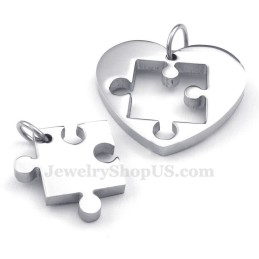 Titanium Couples Sign And Symbol Pendant Necklace (Free Chain)(One Pair)