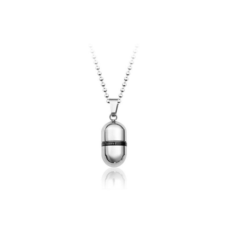 Love Forever Openable Capsule Titanium Pendant - Free Chain Love Forever Openable Capsule Titanium Pendant - Free Chain