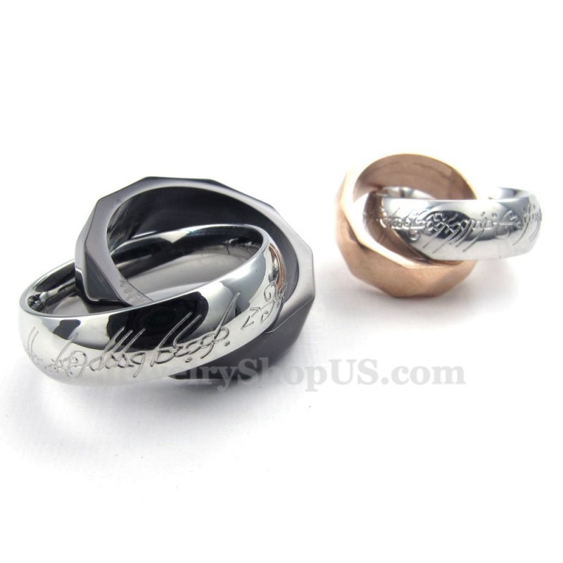 Titanium Double Interlocking Rings Pendant Necklace (Free Chain)(One Pair) Titanium Double Interlocking Rings Pendant Necklace (Free Chain)(One Pair)