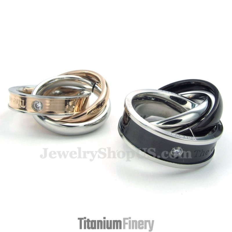 Titanium Couples Interlocking Circles Pendant Necklace (Free Chain)(One Pair) Titanium Couples Interlocking Circles Pendant Necklace (Free Chain)(One Pair)