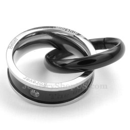 Double Circles Titanium Couples Pendant Necklace (Free Chain)(One Pair)