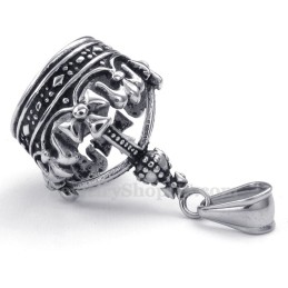 Imperial Crown Titanium Pendant Necklace (Free Chain)