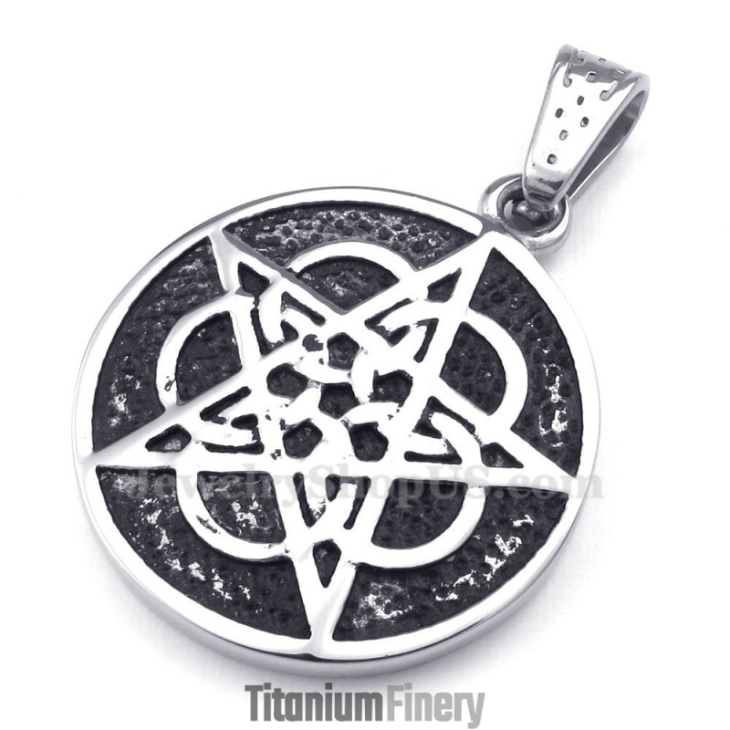 Titanium Five-Pointed Star Pendant Necklace (Free Chain)
