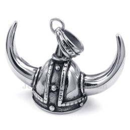 Titanium Horn Helment Pendant Necklace (Free Chain)