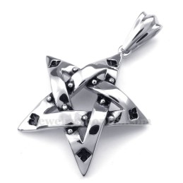 Titanium Spots Five-Pointed Star Pendant Necklace (Free Chain)