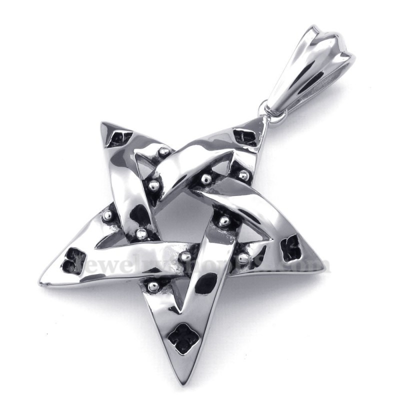 Titanium Spots Five-Pointed Star Pendant Necklace (Free Chain) Titanium Spots Five-Pointed Star Pendant Necklace (Free Chain)