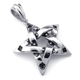 Titanium Spots Five-Pointed Star Pendant Necklace (Free Chain)