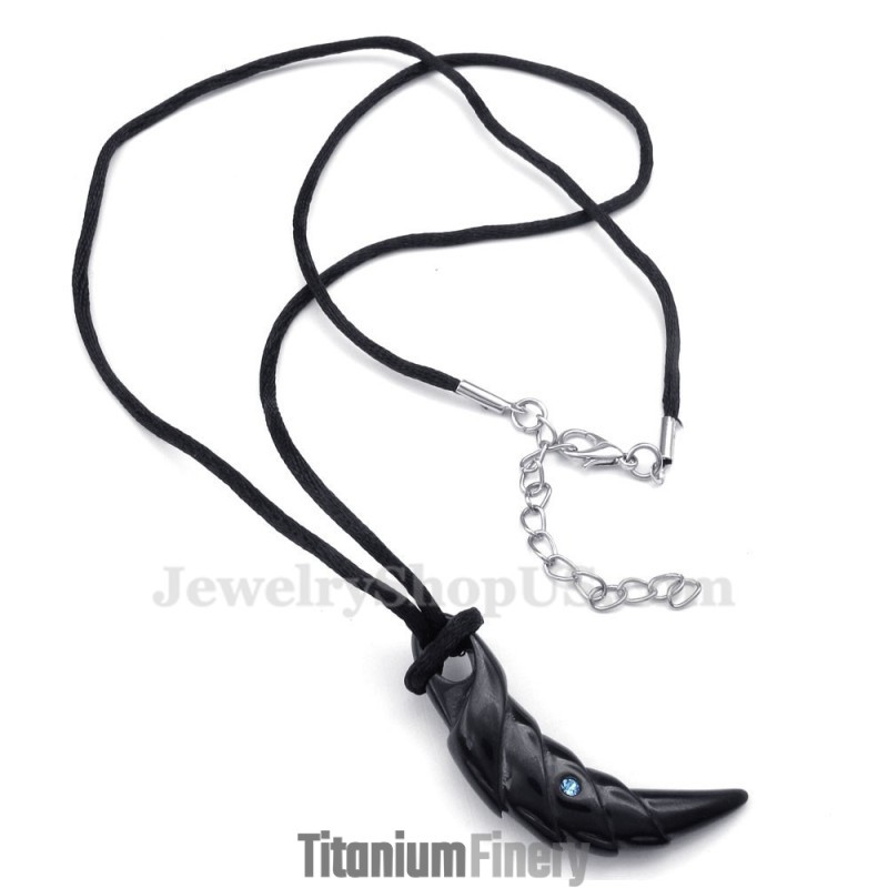 Black Titanium Talon Pendant Necklace (Free Chain)