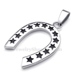 Titanium Horseshoe Pendant Necklace (Free Chain)