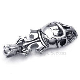 Titanium Imperial Crown Skull Pendant Necklace (Free Chain)