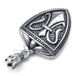 Titanium Shield Pendant Necklace (Free Chain)