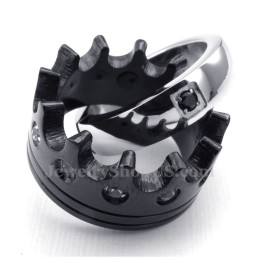 Titanium Imperial Crown Rings Couples Pendant Necklace (Free Chain)(One Pair)