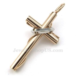 Titanium Cross Rings Couples Pendant Necklace (Free Chain)(One Pair)