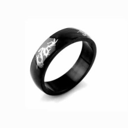Dragon Mens 6Mm Black Titanium Ring