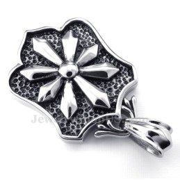 Titanium Flower Cards Pendant Necklace (Free Chain)