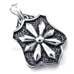 Titanium Flower Cards Pendant Necklace (Free Chain)