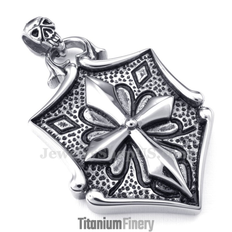 Cross Cards Titanium Pendant Necklace (Free Chain) Cross Cards Titanium Pendant Necklace (Free Chain)