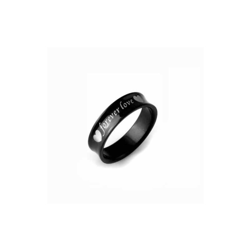 Forever Love Mens 6Mm Black Titanium Ring Forever Love Mens 6Mm Black Titanium Ring