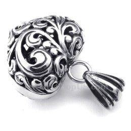 Titanium Hollow Hearts Pendant Necklace (Free Chain)