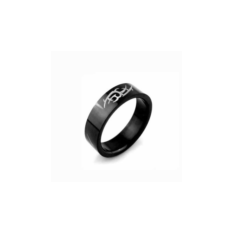 Eldritch Blast Mens 6Mm Black Titanium Ring