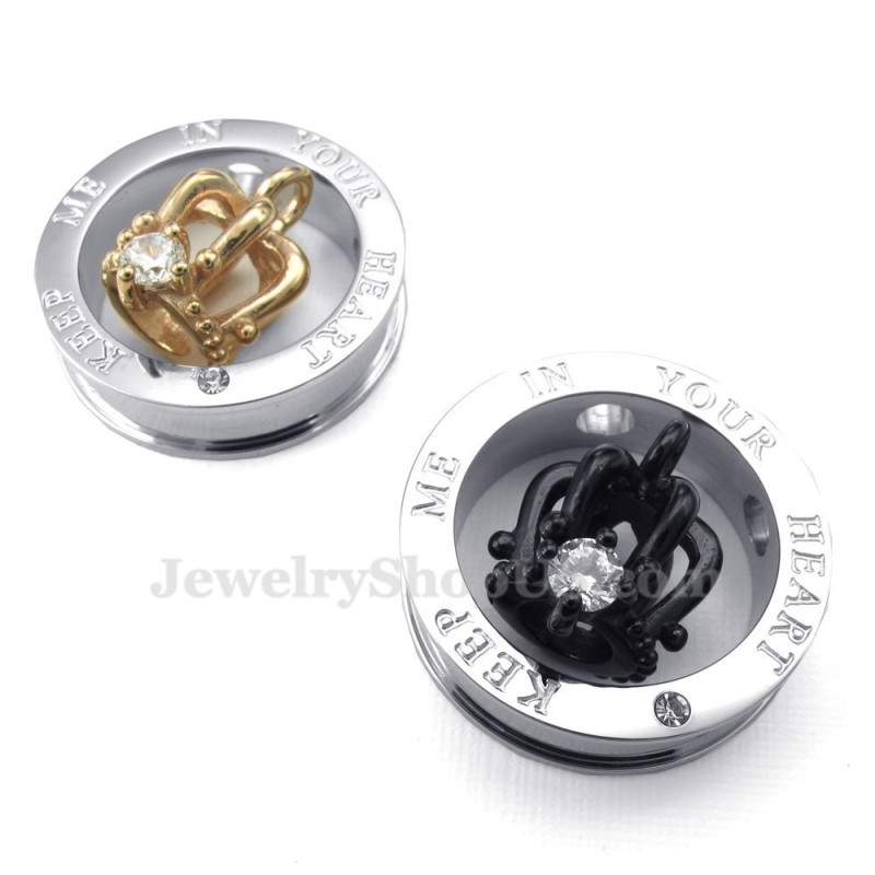 Titanium Imperial Crown Couples Pendant Necklace (Free Chain)(One Pair) Titanium Imperial Crown Couples Pendant Necklace (Free Chain)(One Pair)