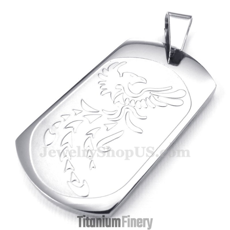 Titanium Phoenix Cards Pendant Necklace (Free Chain) Titanium Phoenix Cards Pendant Necklace (Free Chain)