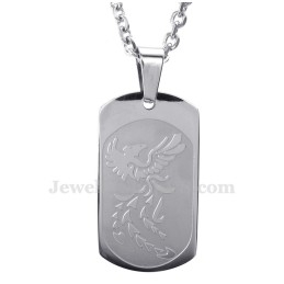 Titanium Phoenix Cards Pendant Necklace (Free Chain)