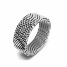 Meshed Unisex 8Mm Titanium Ring