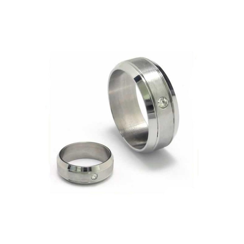8Mm Diamond Unisex Titanium Band Ring 8Mm Diamond Unisex Titanium Band Ring
