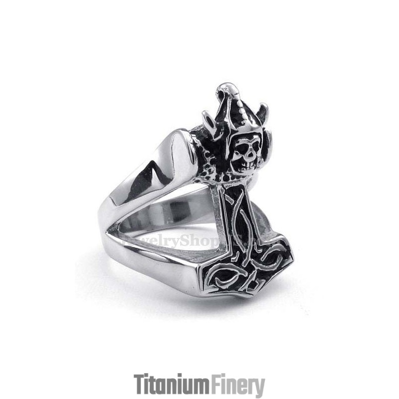 Titanium Thor'S Hammer Ring Titanium Thor'S Hammer Ring