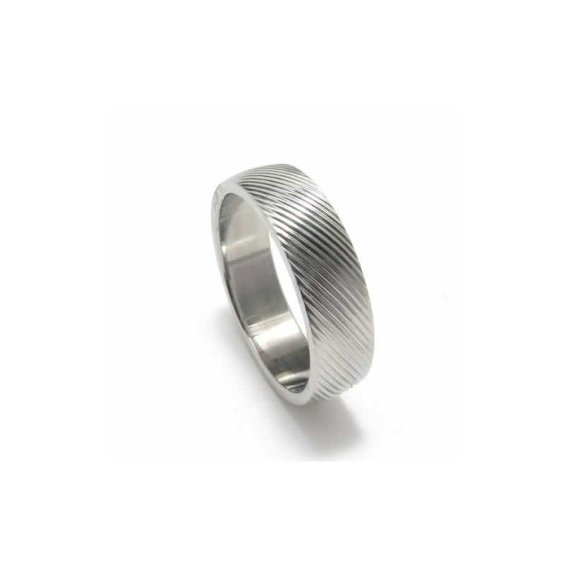 Cross Grain 6Mm Titanium Ring Cross Grain 6Mm Titanium Ring