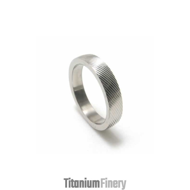 Cross Grain 4Mm Titanium Ring Cross Grain 4Mm Titanium Ring