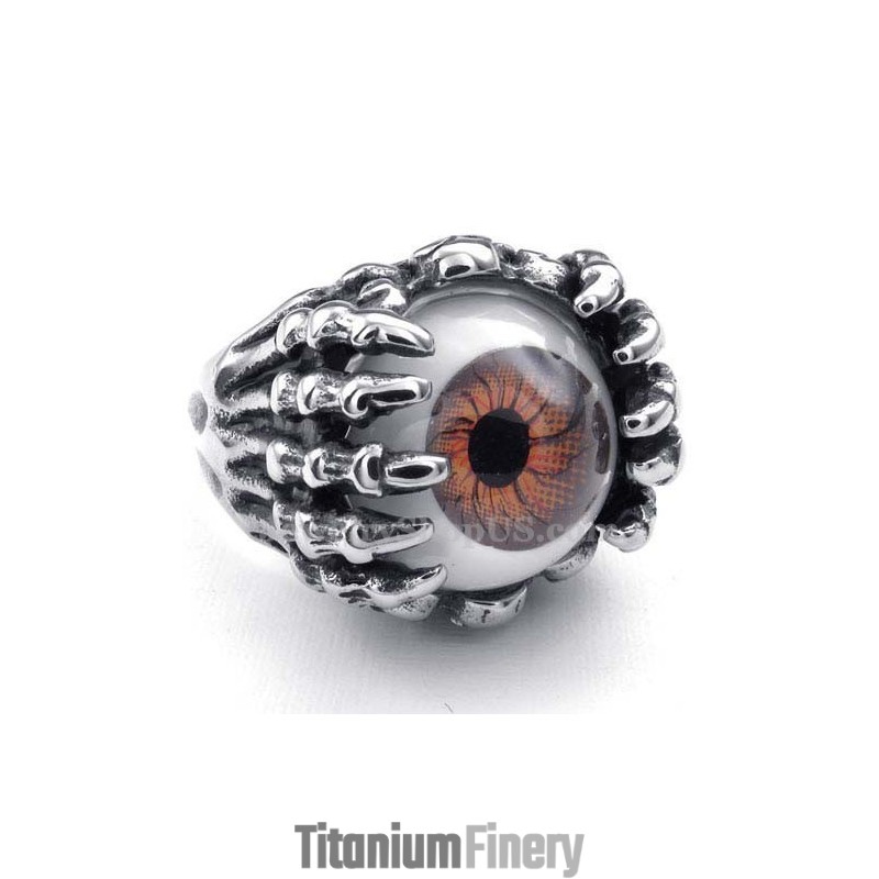 Titanium Brown Eye Ring