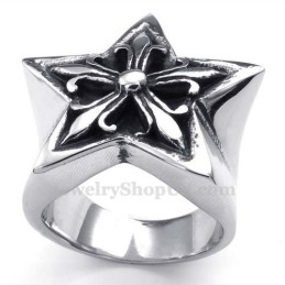 Titanium Five-Pointed Star Ring