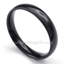 4Mm Black Titanium Smooth Ring