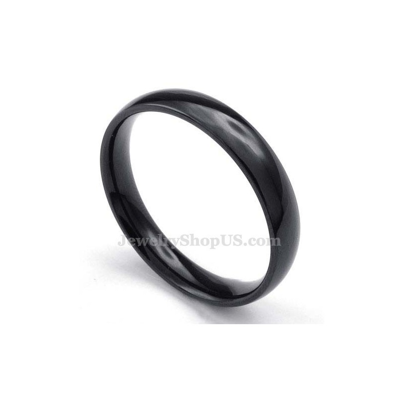 4Mm Black Titanium Smooth Ring 4Mm Black Titanium Smooth Ring