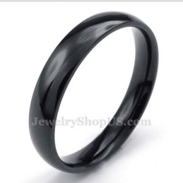 4Mm Black Titanium Smooth Ring