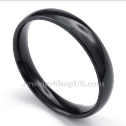 5Mm Black Titanium Smooth Ring