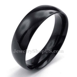 6Mm Black Titanium Smooth Ring