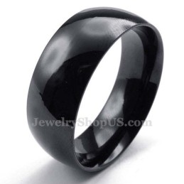 8Mm Black Titanium Smooth Ring